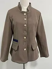 Women's Trench Coat Warm Comfortable Pocket Buttons Fashion Outdoor Plain Going out Weekend Single Breasted Regular Stand Collar Regular Fit Long Sleeve Outerwear Coffee Gray Fall Winter