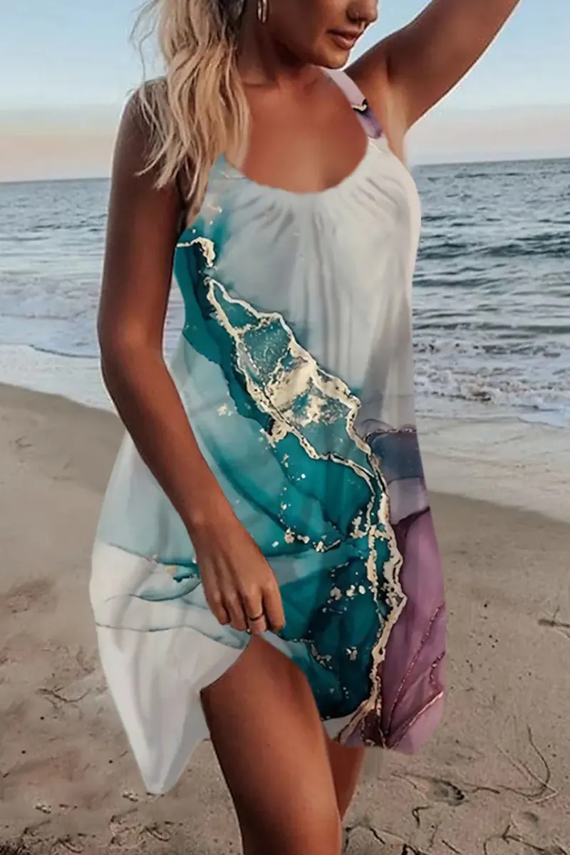 Plus Size All Over Print Cami Mini Dress