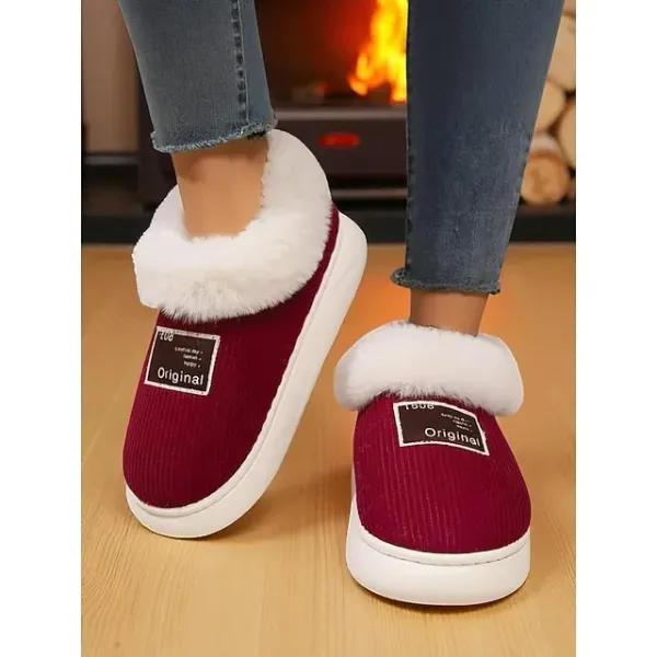 Women's Winter Indoor Slippers with Faux Fur Lining – Warm Anti-Slip Home Shoes for Cozy Indoor Wear
