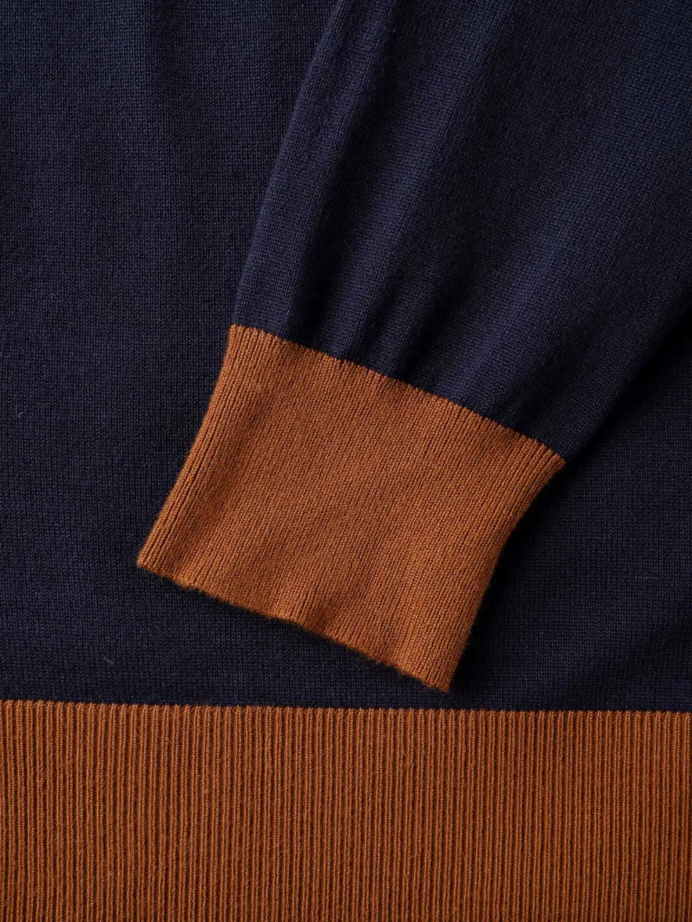 Color Contrast Button-Down Knit Cardigan