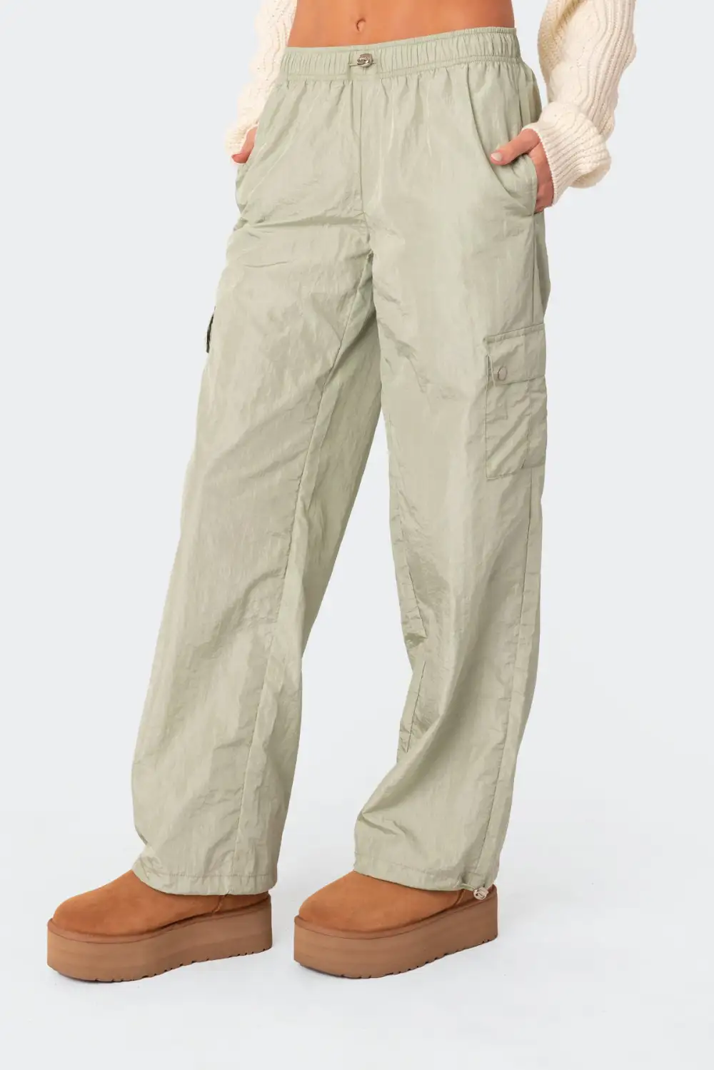 Roy Low Rise Nylon Cargo Pants