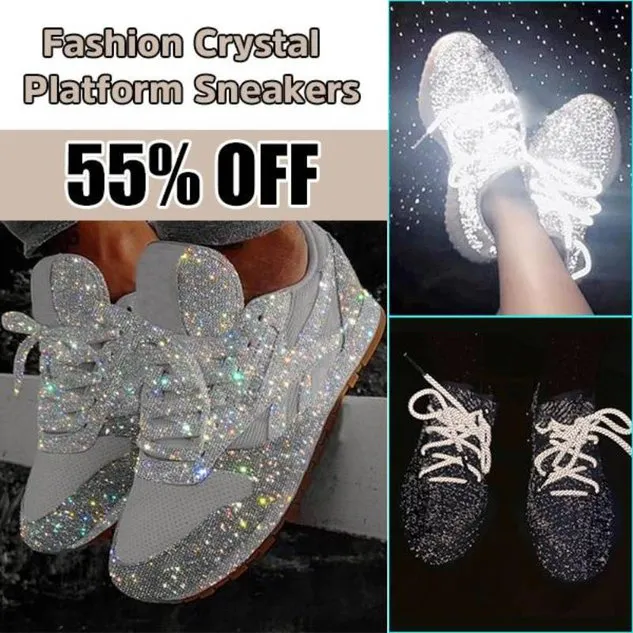 Women Muffin Rhinestone New Crystal  Platform Sneakers