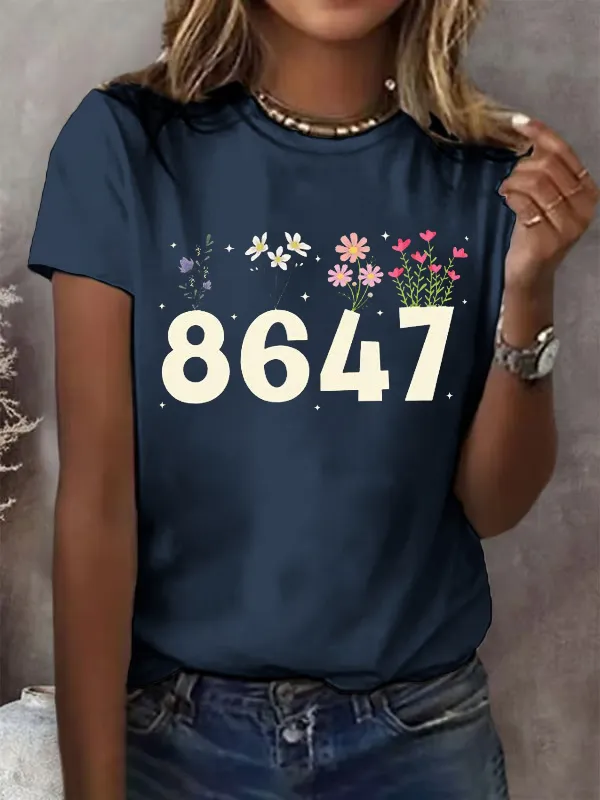 Women'S 8647 Waffle Crew Neck T-Shirt