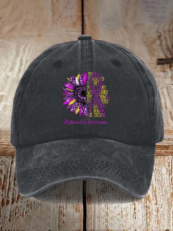 Sunflower I Am The Storm Alzheimer'S Awareness Baseball Caps
