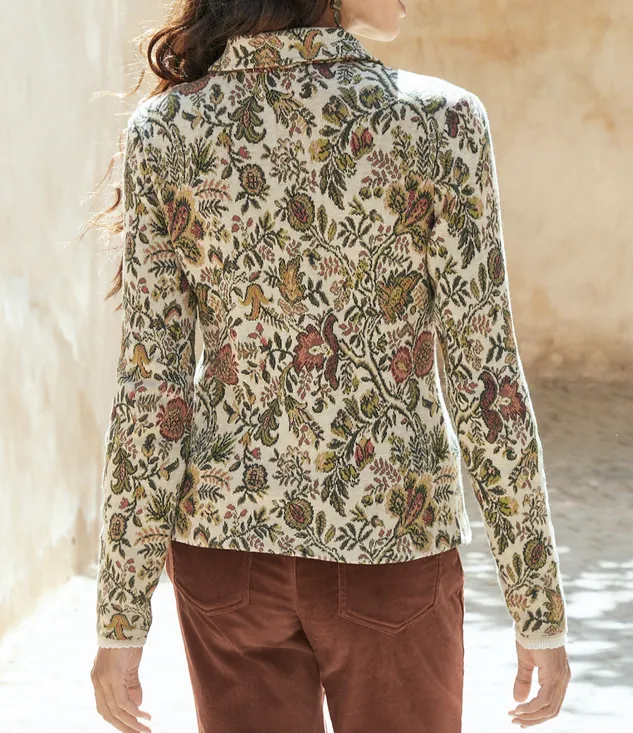Long Sleeve Floral Regular Loose Blazer For Women