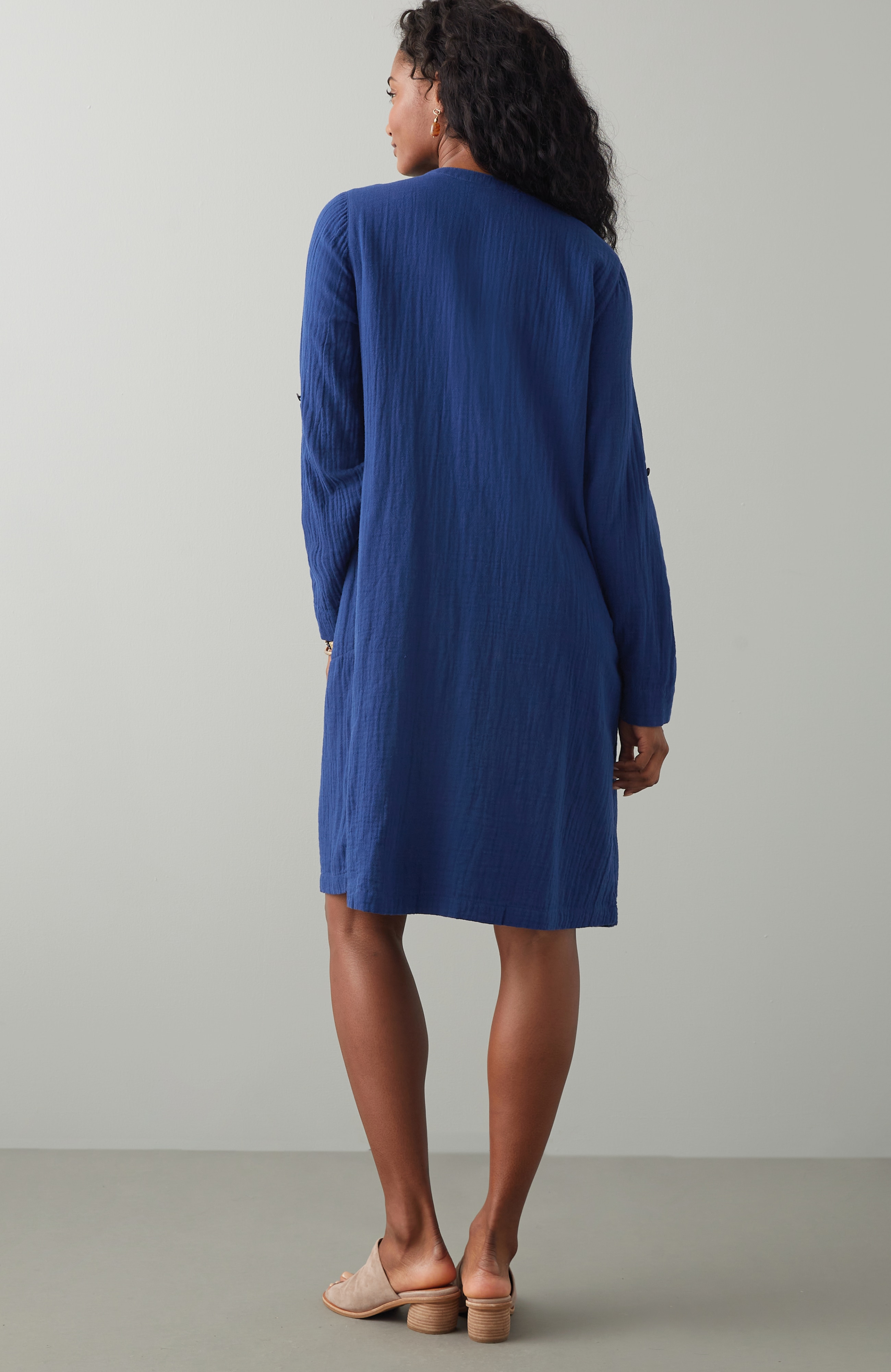 Pure Jill Color-Block Double-Cloth Dress