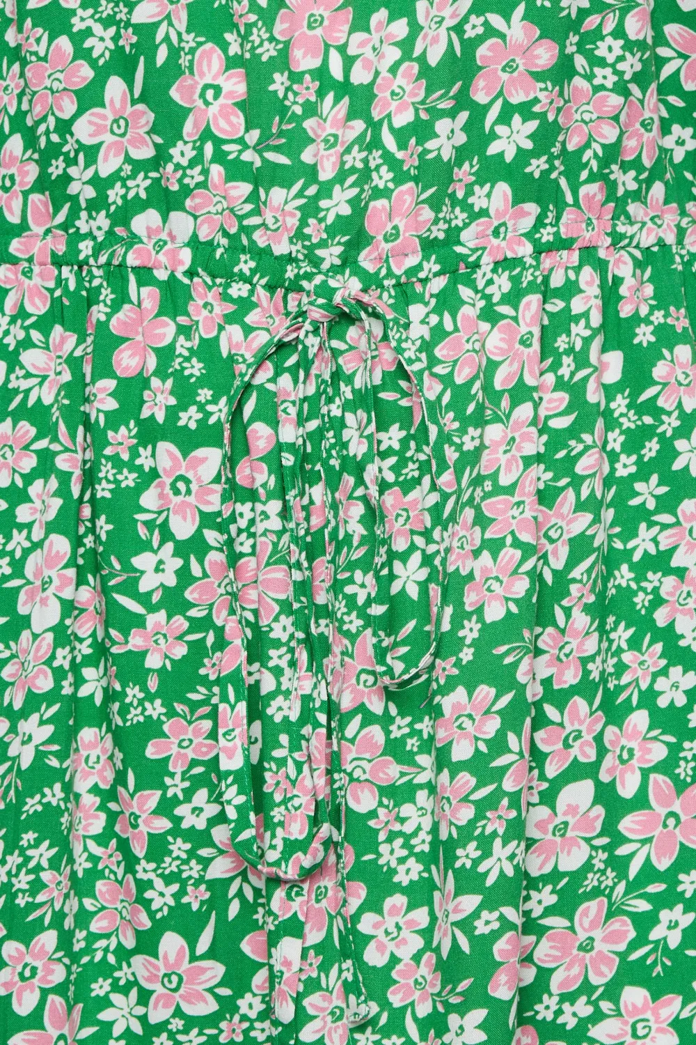 YOURS Curve Green Floral Ditsy Print Mini Dress