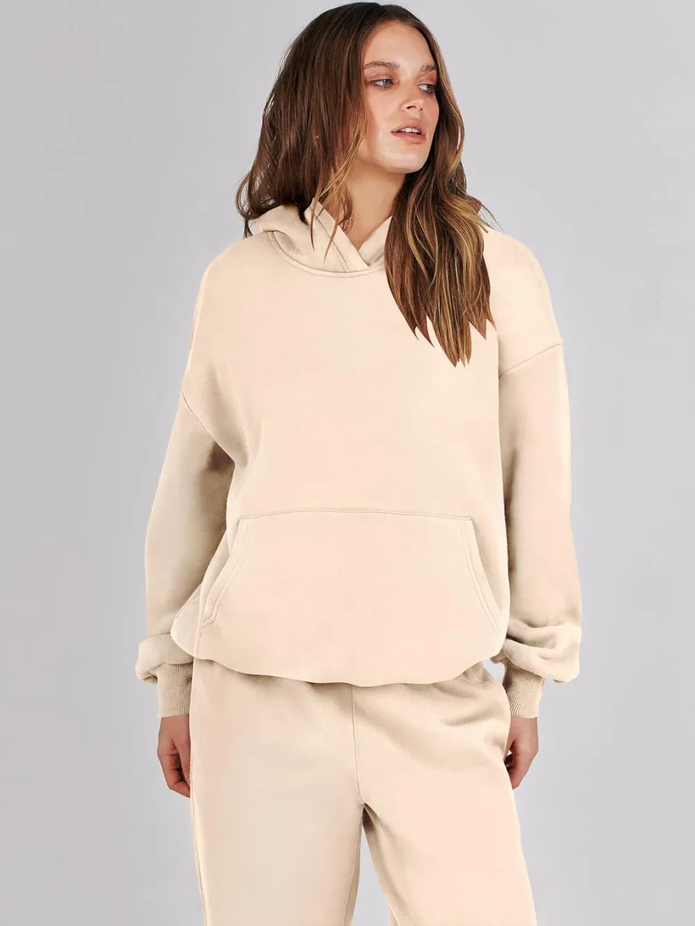 (Clearance Sale $1.99⚡) 2024 Women's Fall Oversized Casual Hoodie Two Piece Sweatshirt Jogging Pants Sweatshirt Set