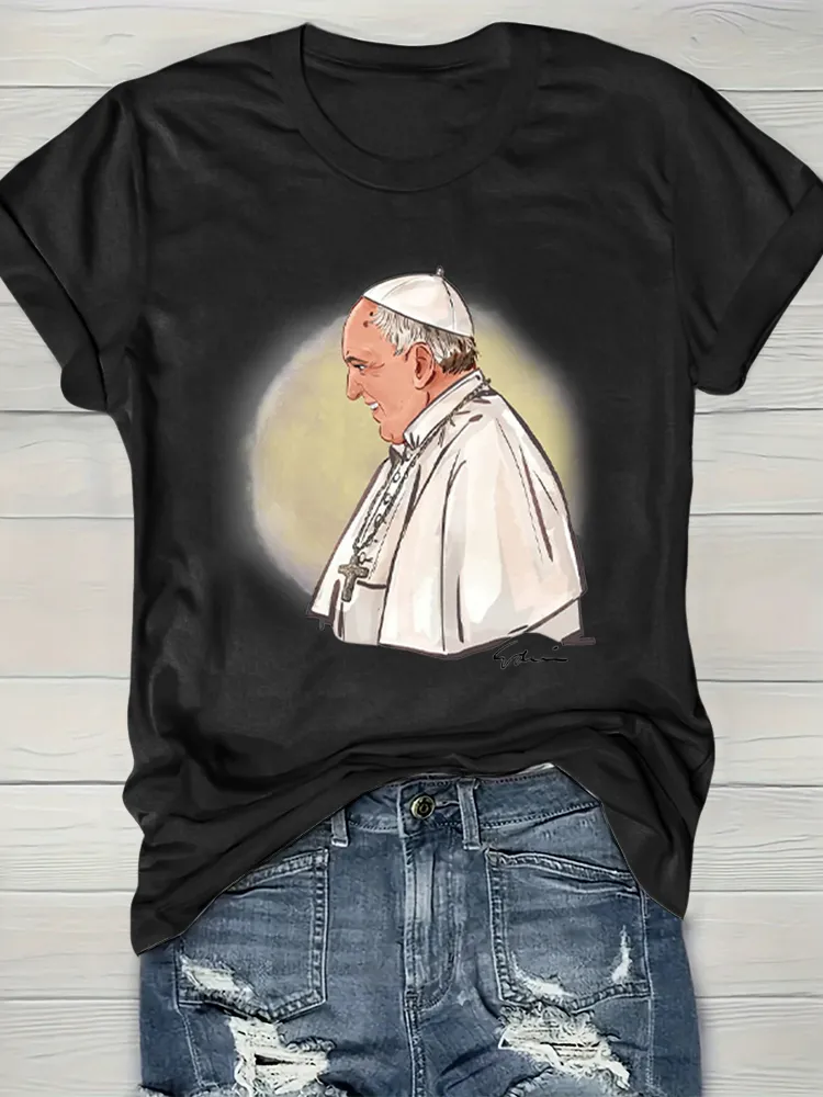 Women's God Never Tires Of Forgiving Us Print Short Sleeve Round Neck Cotton T-Shirt