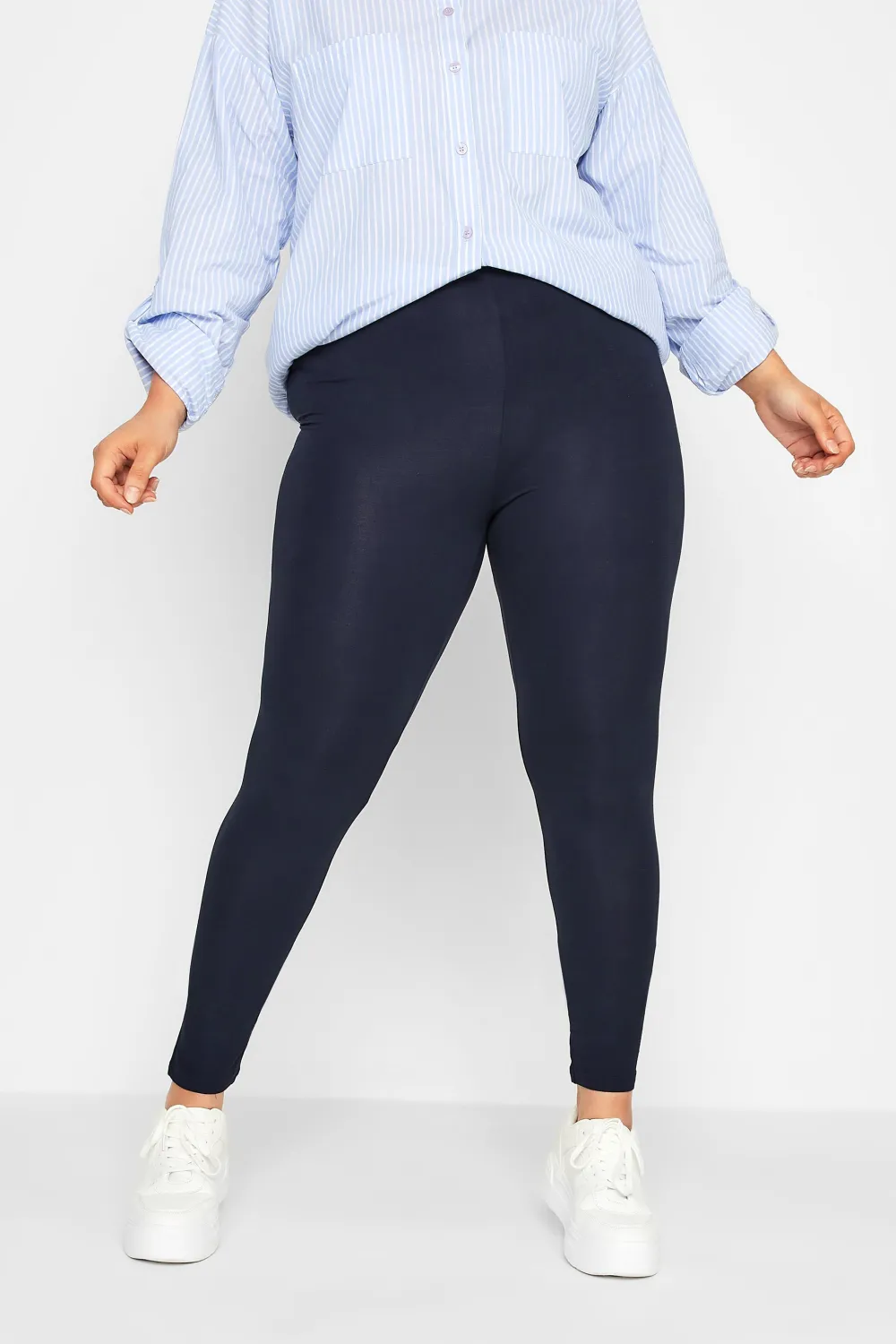 YOURS FOR GOOD RECYCLED Curve Black Stretch Viscose Leggings