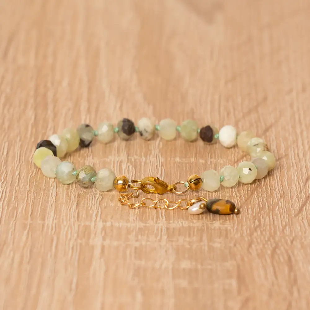 Labradorite Gold Cord Bracelet