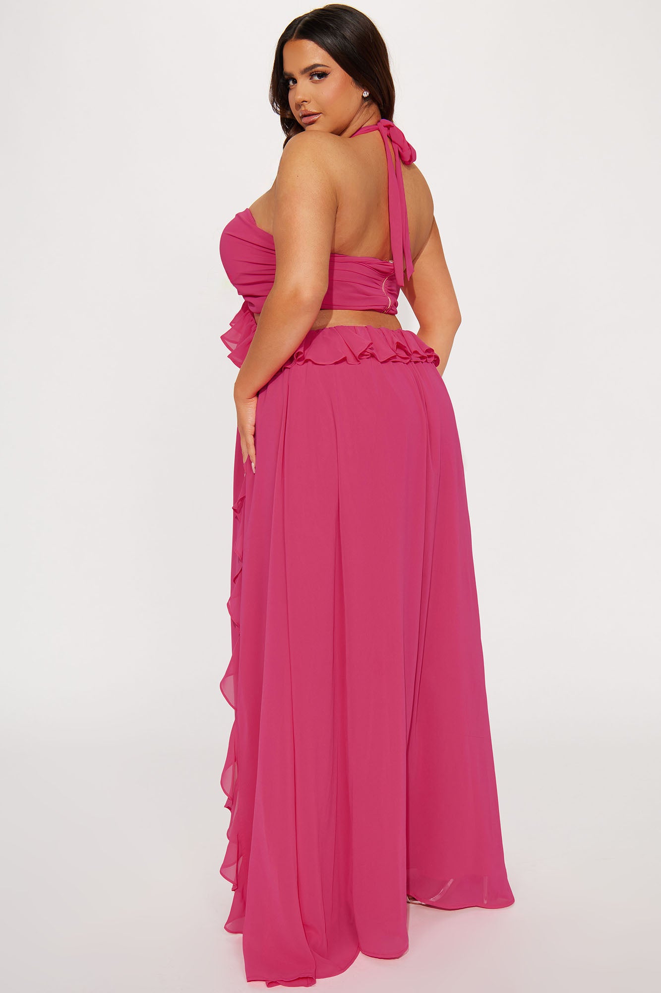Simi Rose Chiffon Maxi Dress - Pink