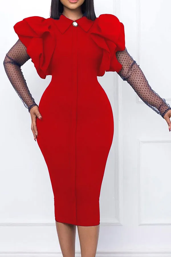  Cute Ruched Detail Midi Dress