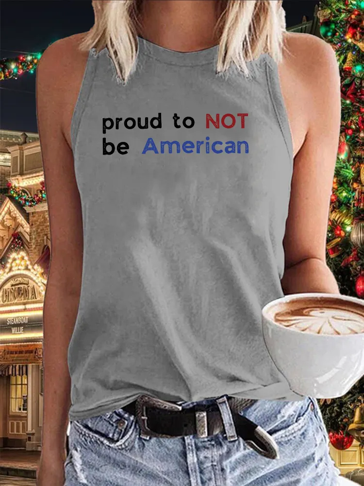 Women's Proud To Not Be American Crew Neck Vest