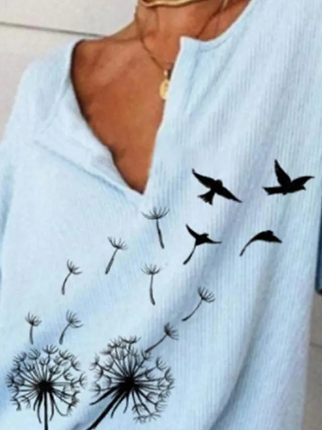 Women's Loungewear Sets Flower Fashion Casual Street Date Airport Polyester Breathable V Wire Short Sleeve T shirt Tee Shorts Summer Spring Blue