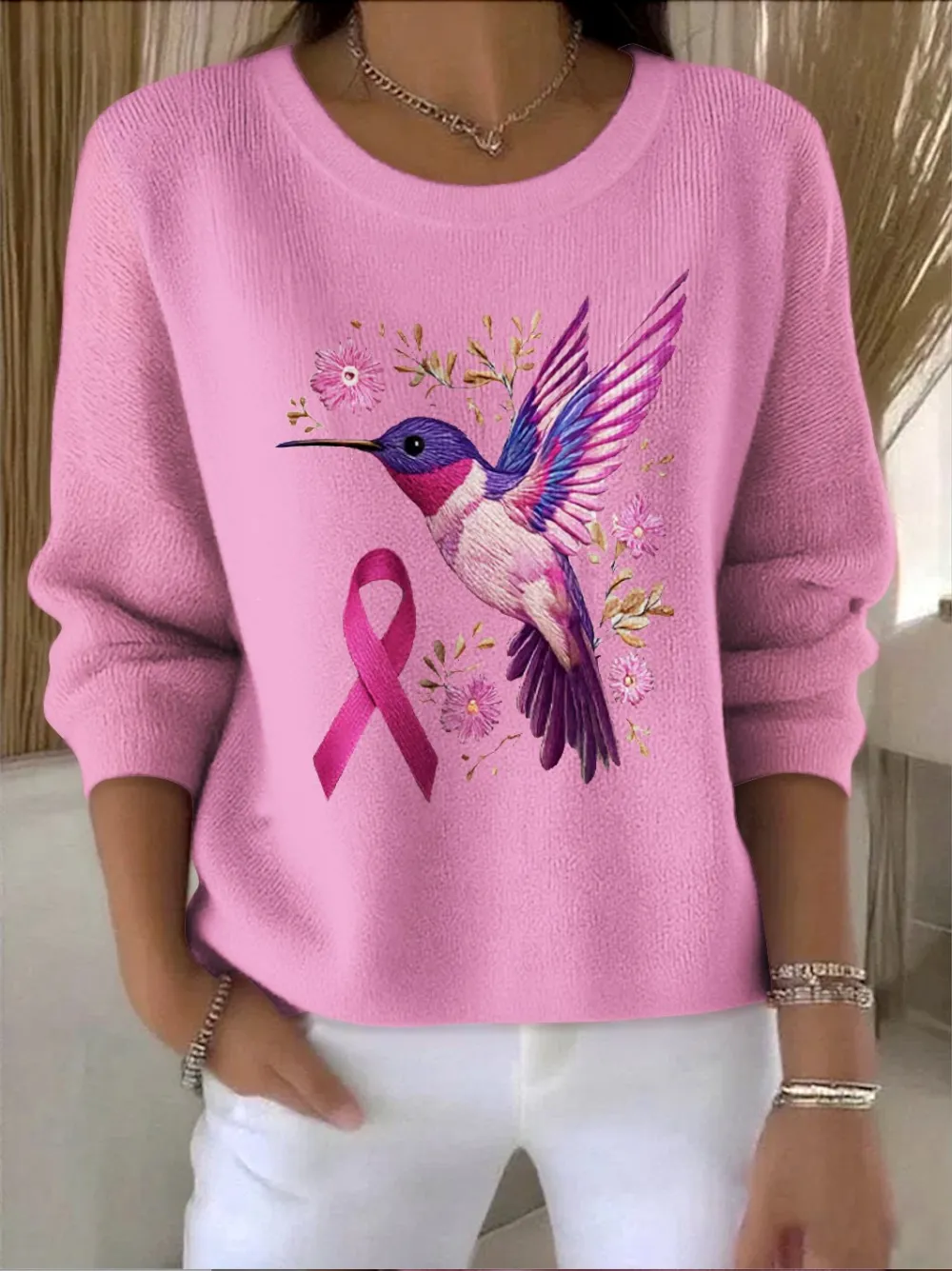 Crew Neck Vintage Animal Sweater