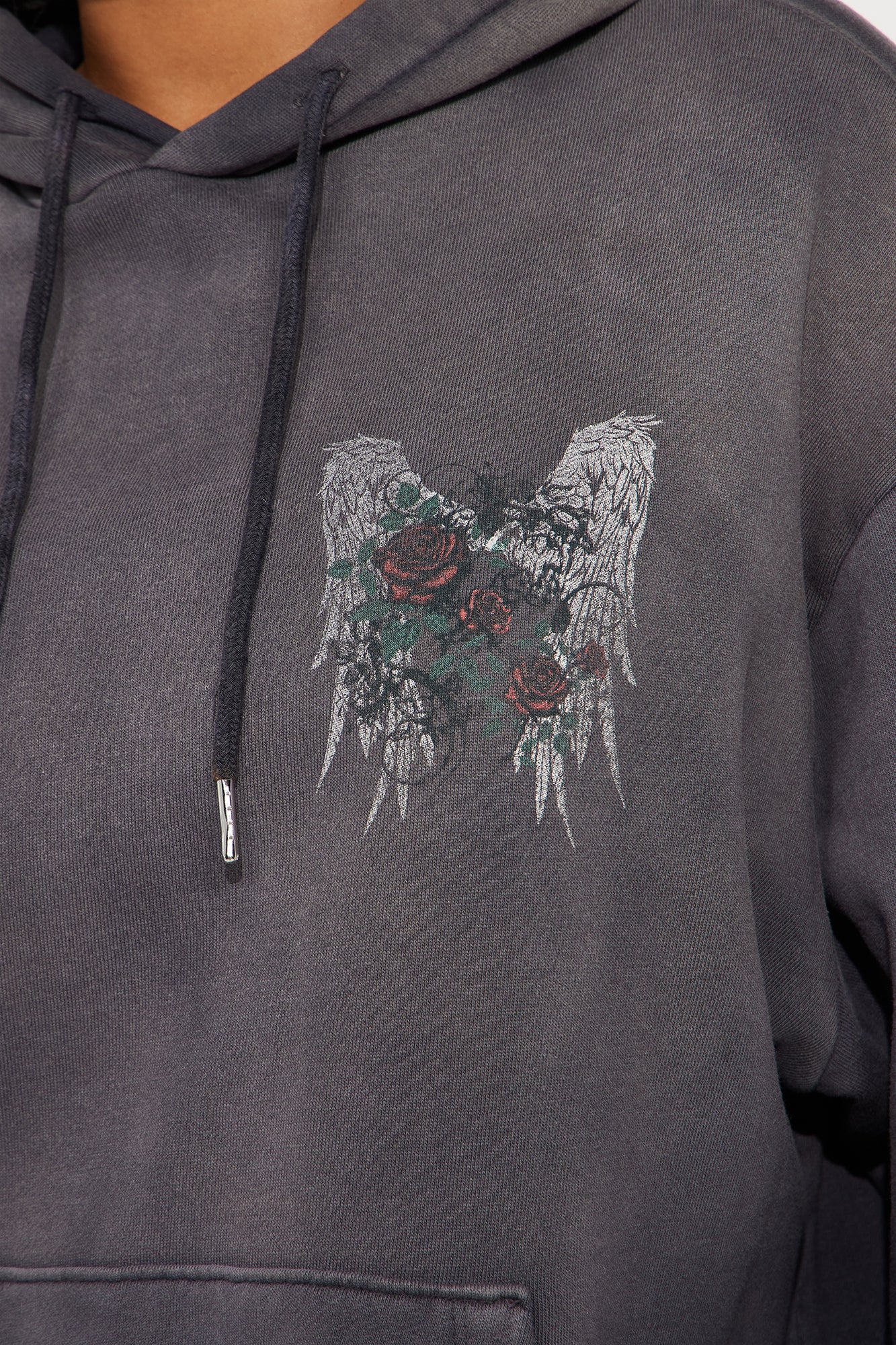 Give Me Roses Washed Jogger Set - Grey