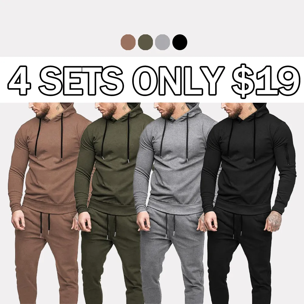 Men's Tracksuit 2 Pack Hooded Athletic Sweatsuits