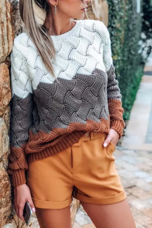 O Neck Knit Sweaters