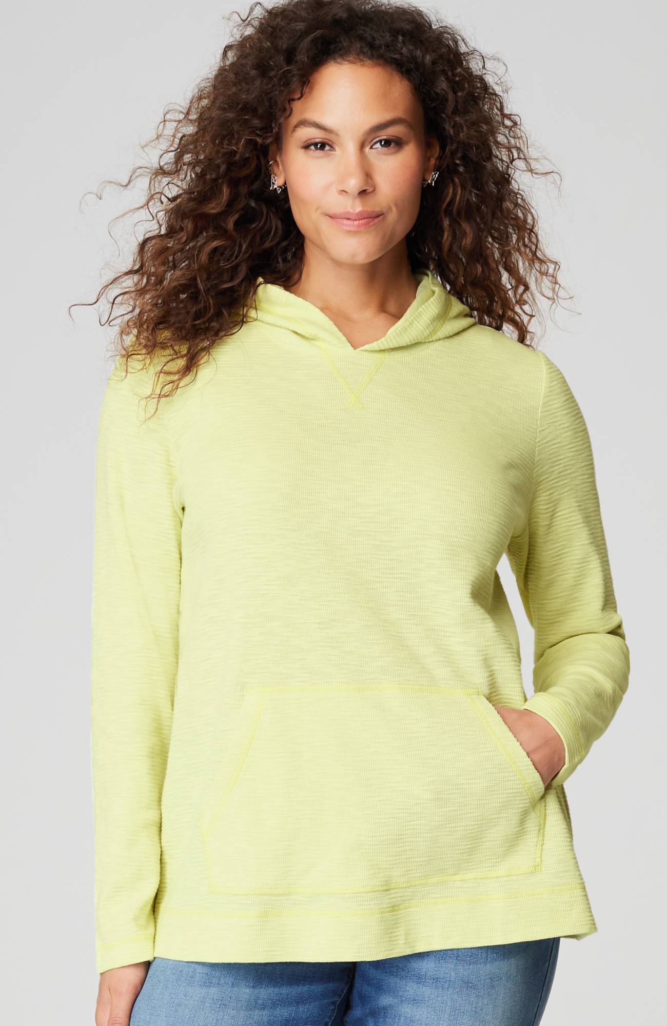 Textured-Cotton Hoodie
