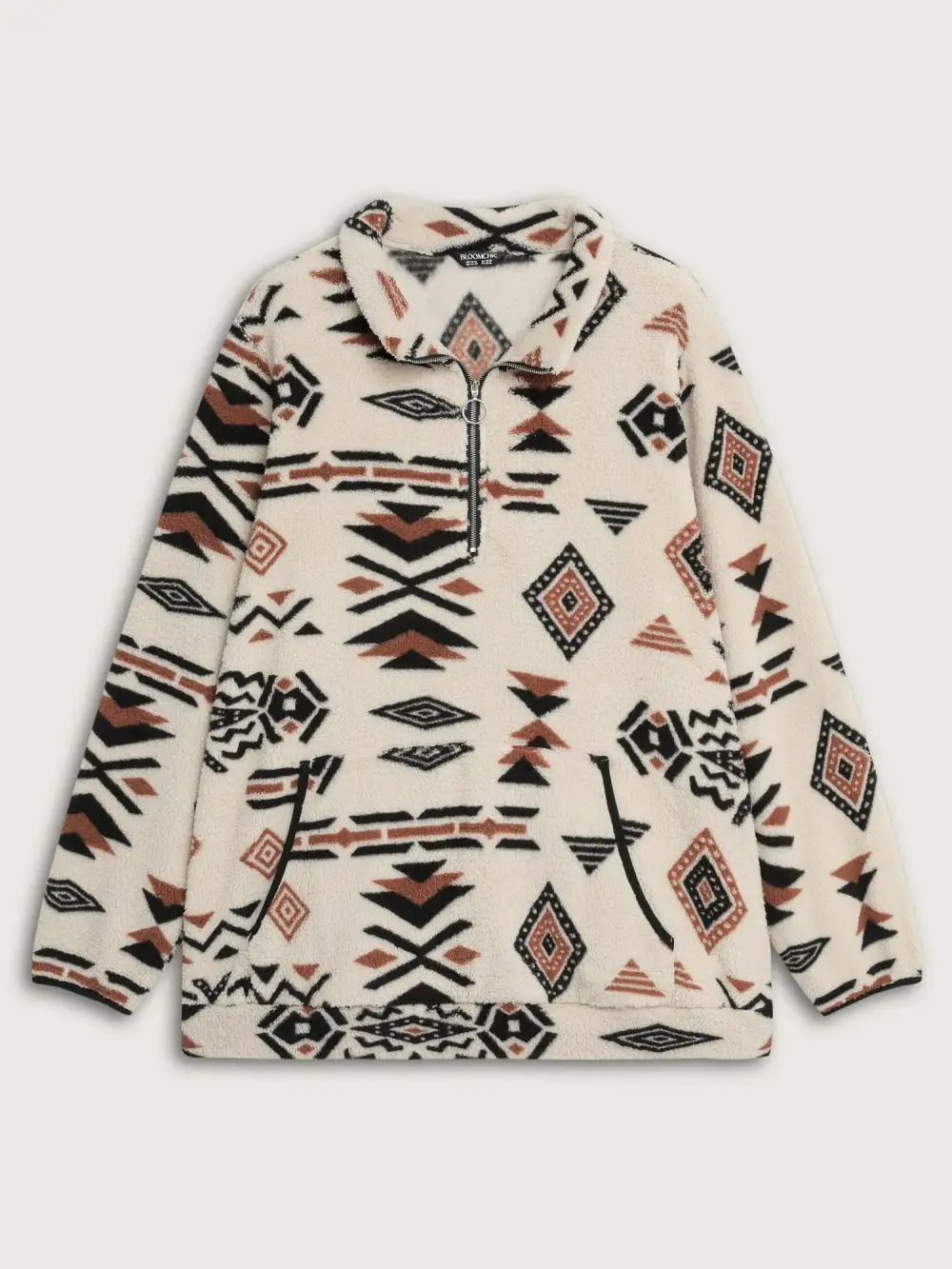 Fair Isle Fleece Zipper Sweatshirt