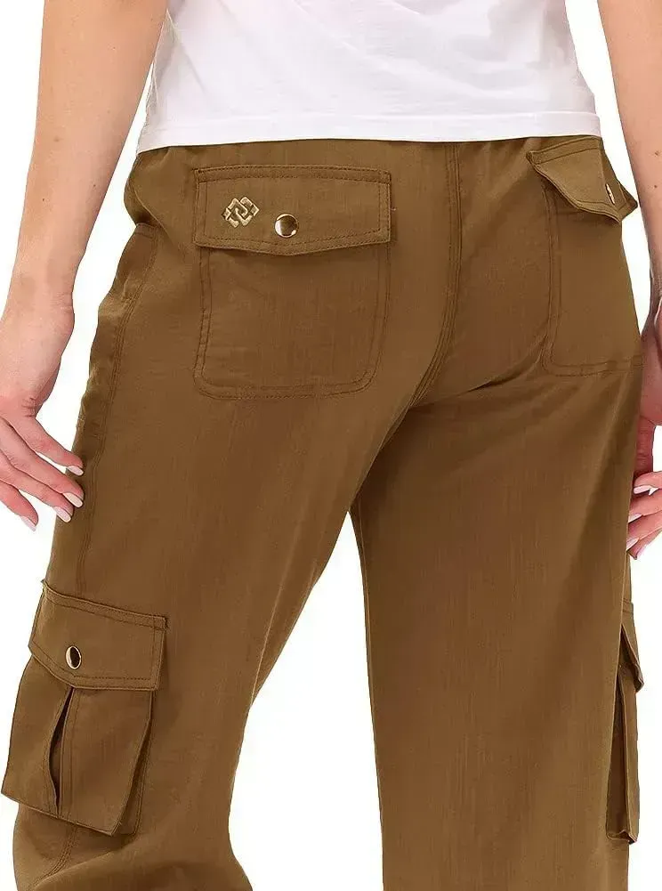 MoFiz Womens Capris with Pockets Loose Fit Casual Capri Pants Dressy Lightweight Ladies Baggy Cargo Pants for Hiking