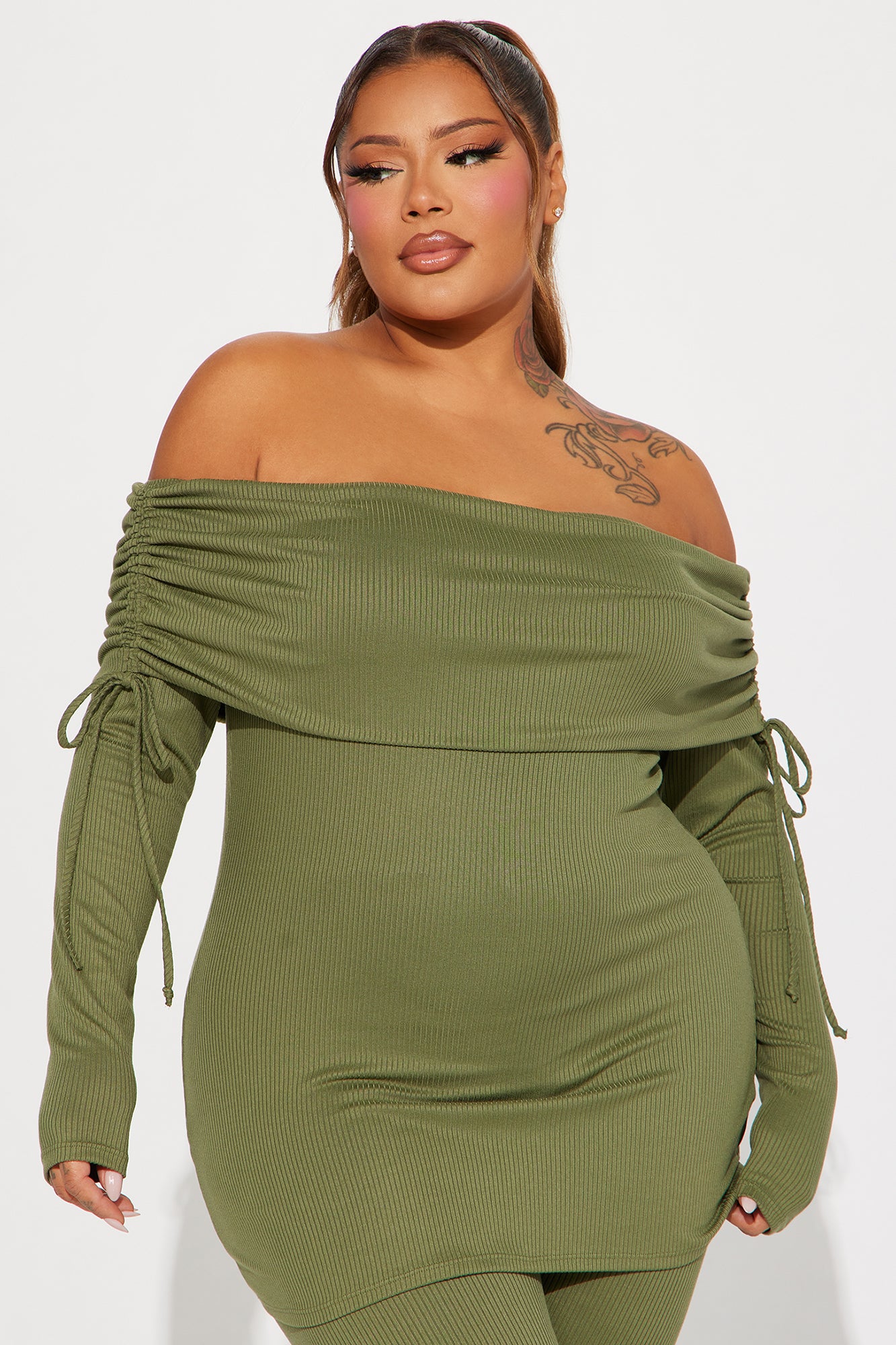 Pretty Girl Legging Set - Olive