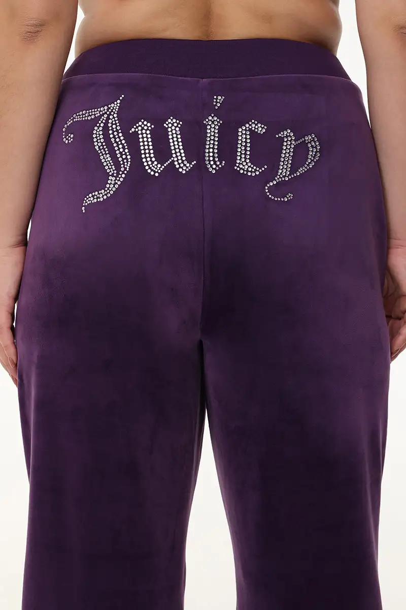 Plus-Size OG Big Bling Velour Track Pants
