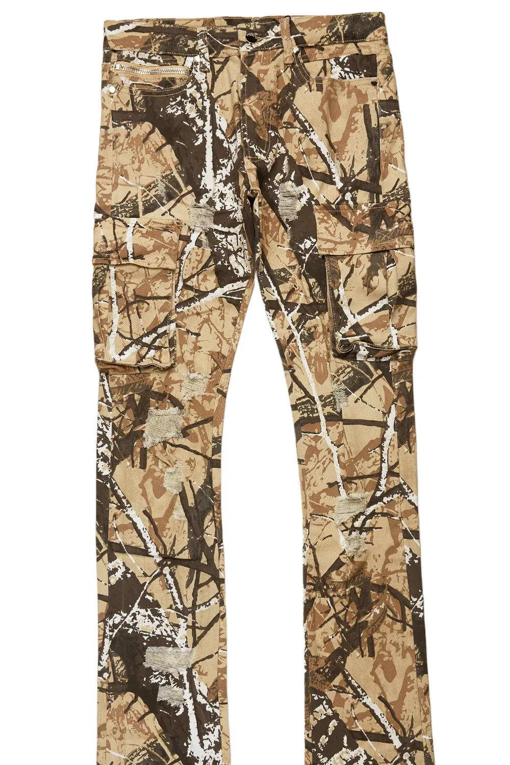 Renn Beige/TreeCamo Super Stacked Flare Jean