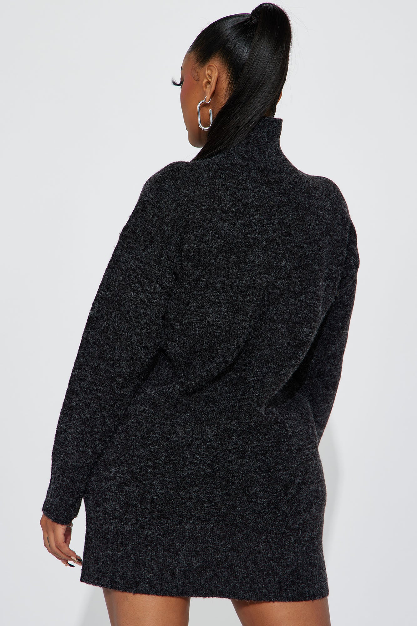 Manhattan Sweater Mini Dress - Charcoal