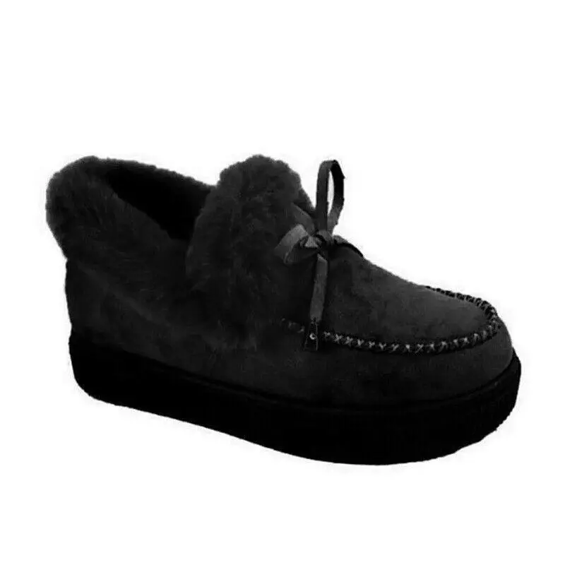 Women's Winter Snow Boots Fur Lined Suede Snow Booties, Fashion Flat Casual Booties Non-Slip Snow Shoe (Color : Pink, Size : US:5)