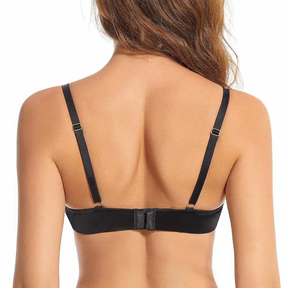 Women Sexy Lace Bra Underwire Unlined Sheer Lightly Padded Demi Bra Plunge