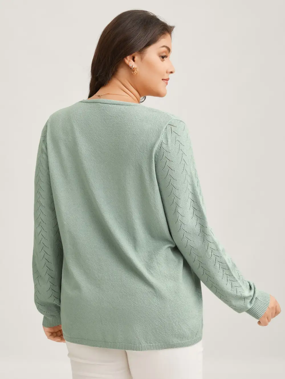 Texture V Neck Lightweight Pullover