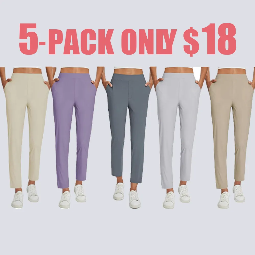 Women's Lightweight Travel Pants – 26''/27'' Ankle Stretch Pants with Zipper Pockets, UPF50