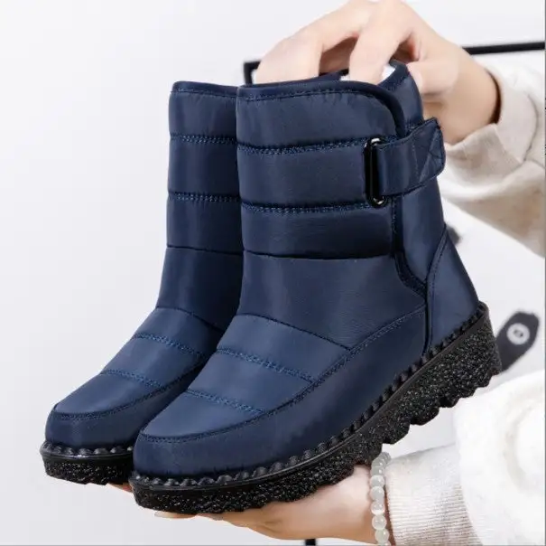 Warm Women's Snow Boots Women's Velcro Waterproof European Size 44 Women's Boots Casual Women's Shoes