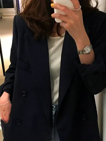 Loose Lapel Collar Casual Blazer