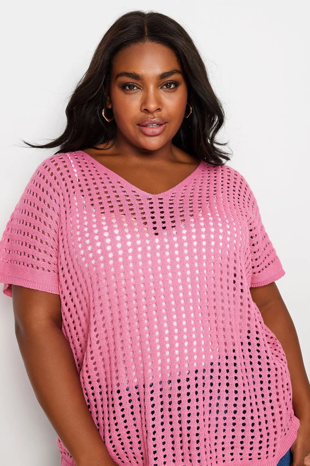 YOURS Curve Black Crochet Top