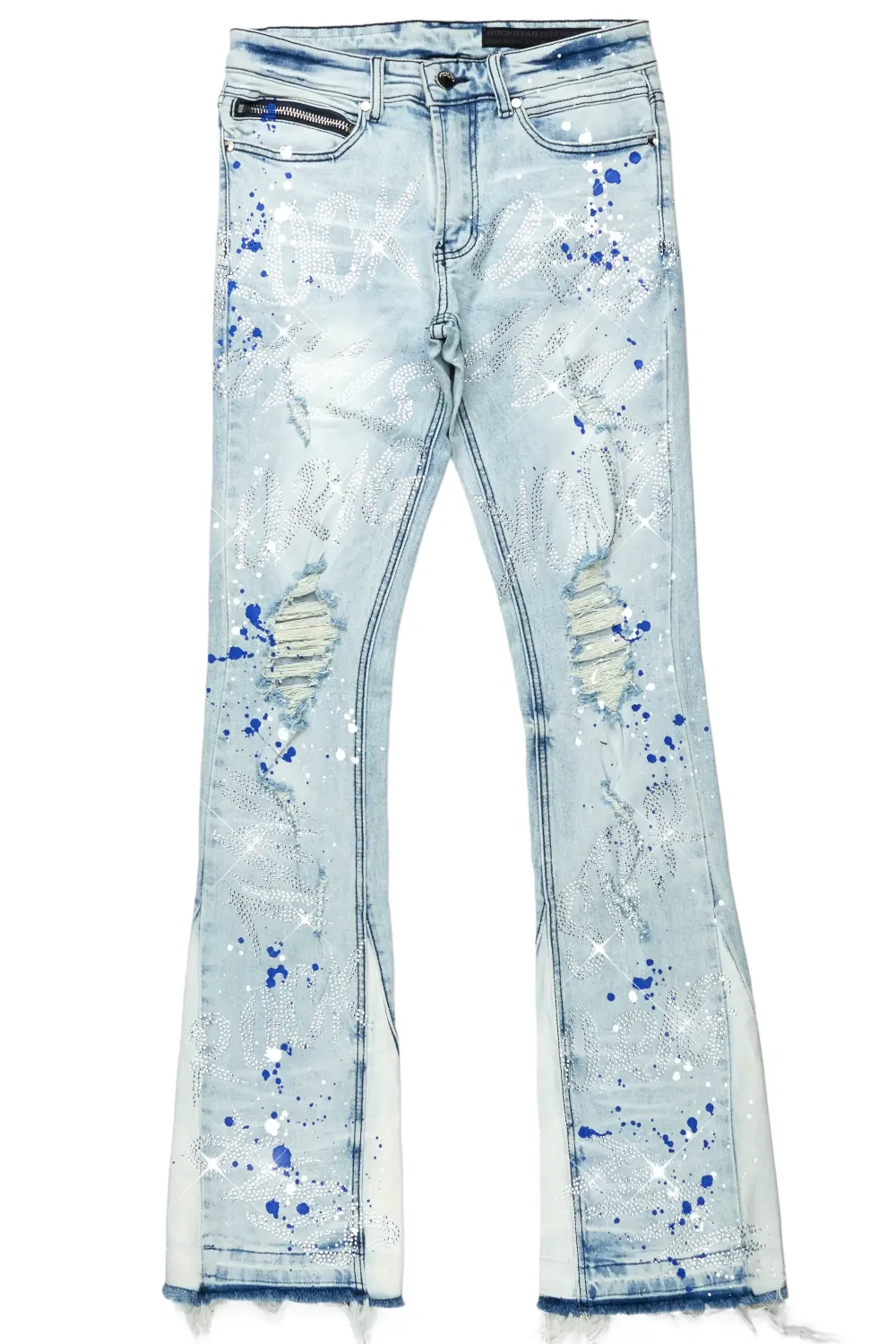 Eren Blue/Royal Blue Stacked Flare Jean