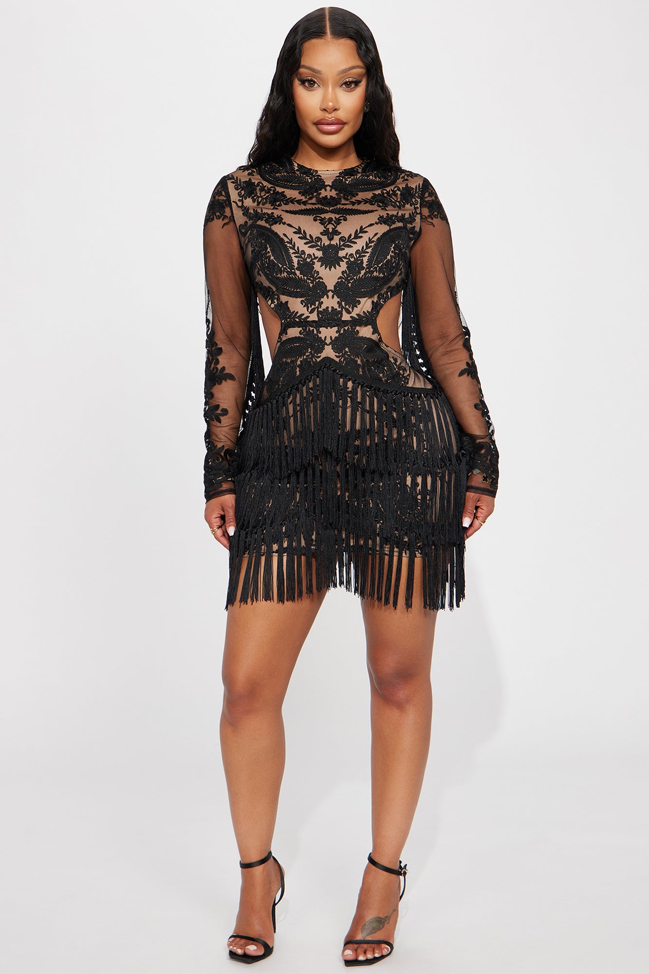 Gwen Lace Mini Dress - Black/combo
