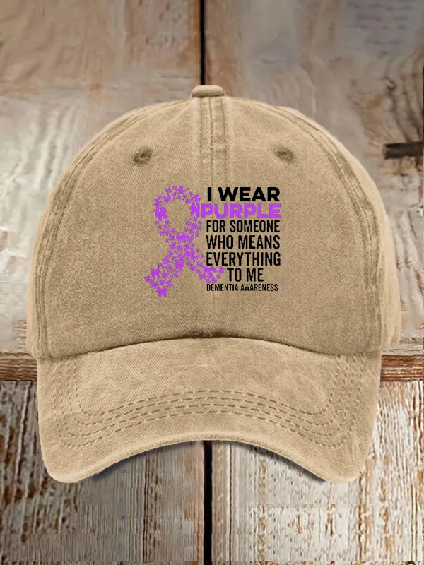 I Wear Purple For Someone Dementia Awareness Print Baseball Caps