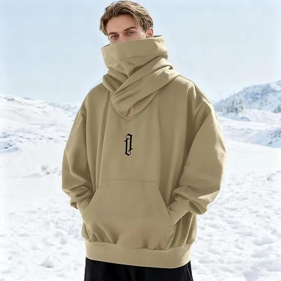 Black Friday-Unisex Oversize Ninja Double-Neck Cotton Hoodie with Pockets