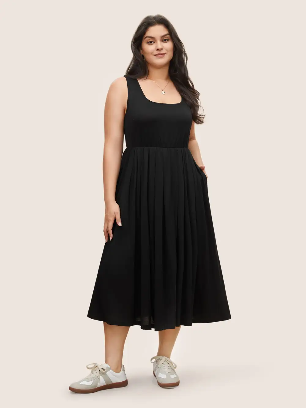 Supersoft Essentials Solid Gathered Tank Dress