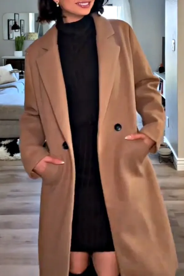 Women's solid color casual coat