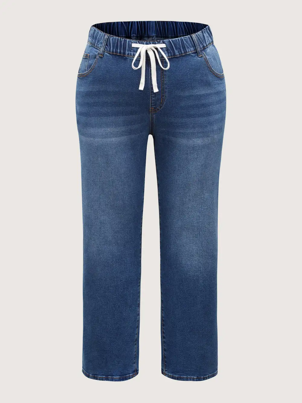 Classic Wash Stretchy Straight-Leg Jeans