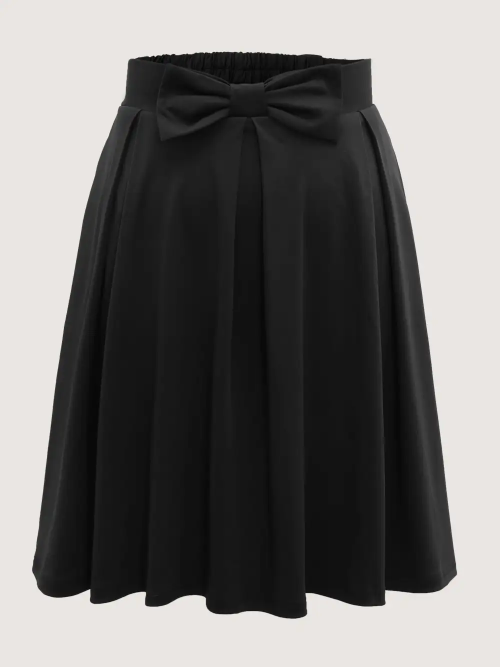 Stretchy Bow Detail Pleated Midi Skirt