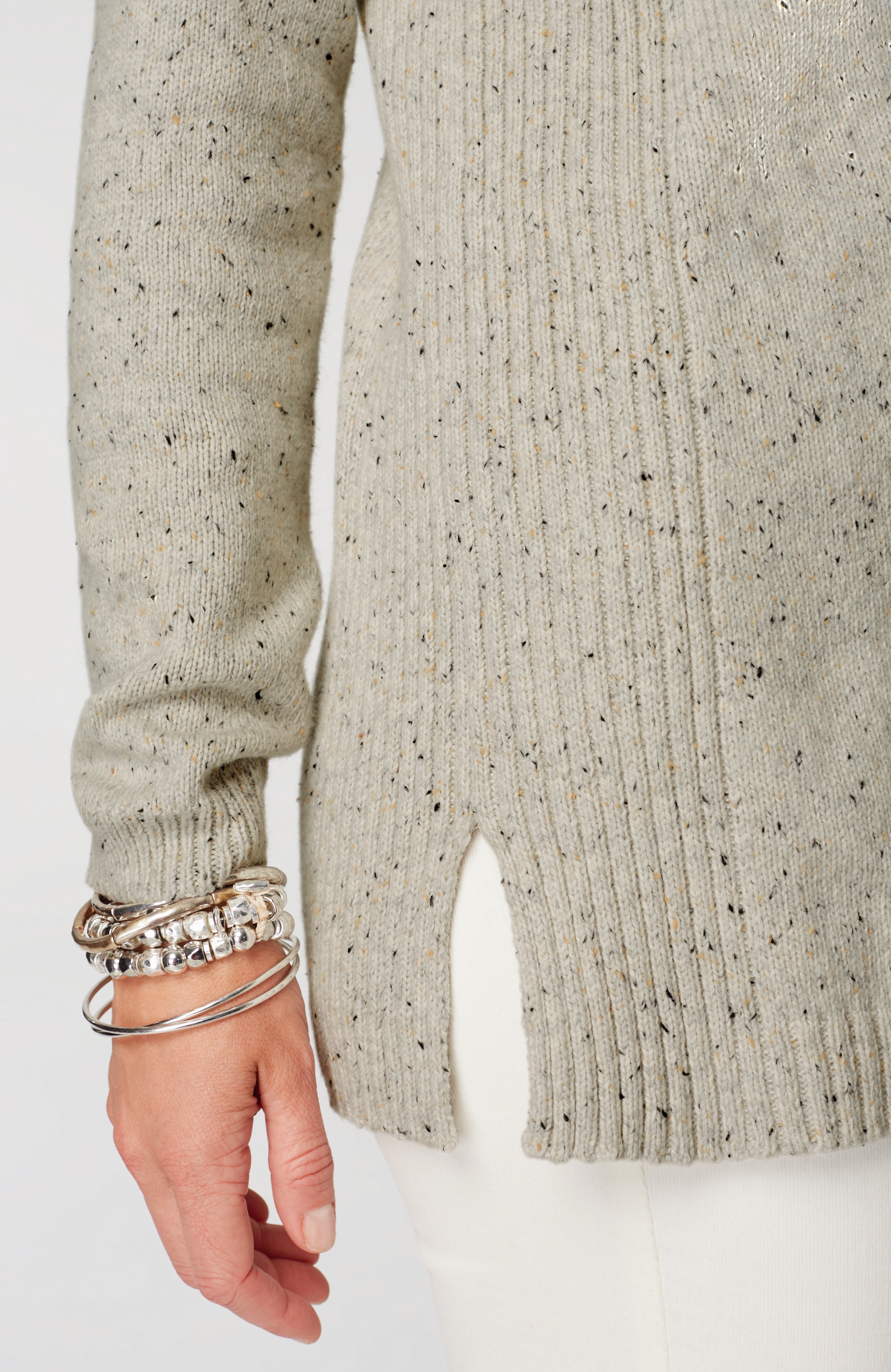 Tweeded-Cotton Sweater Tunic