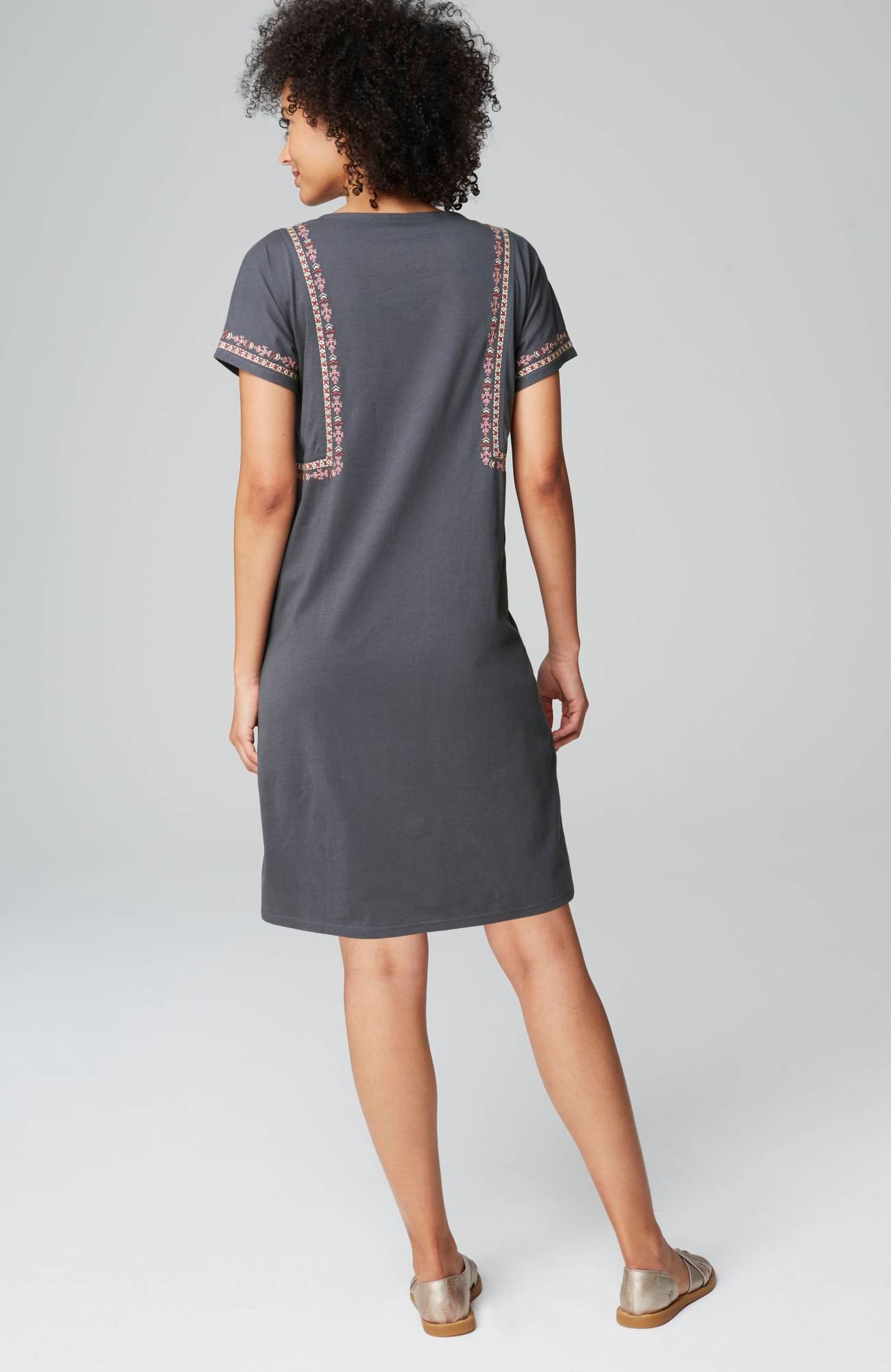 pure jill soft-v-neck t-shirt dress