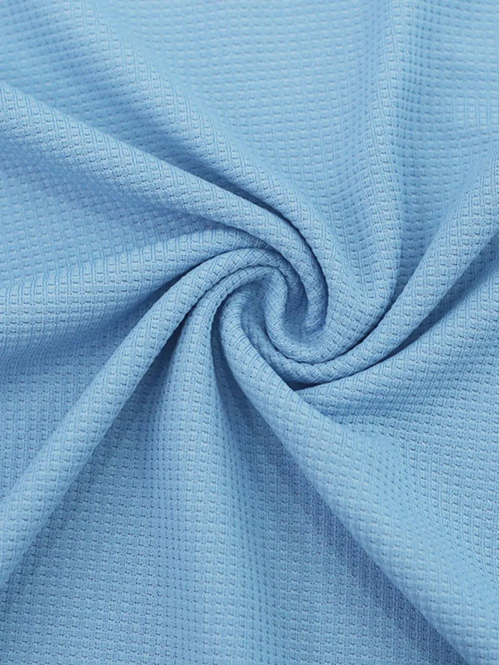 Men's Casual Waffle Zipper Short Sleeve Polo Suit