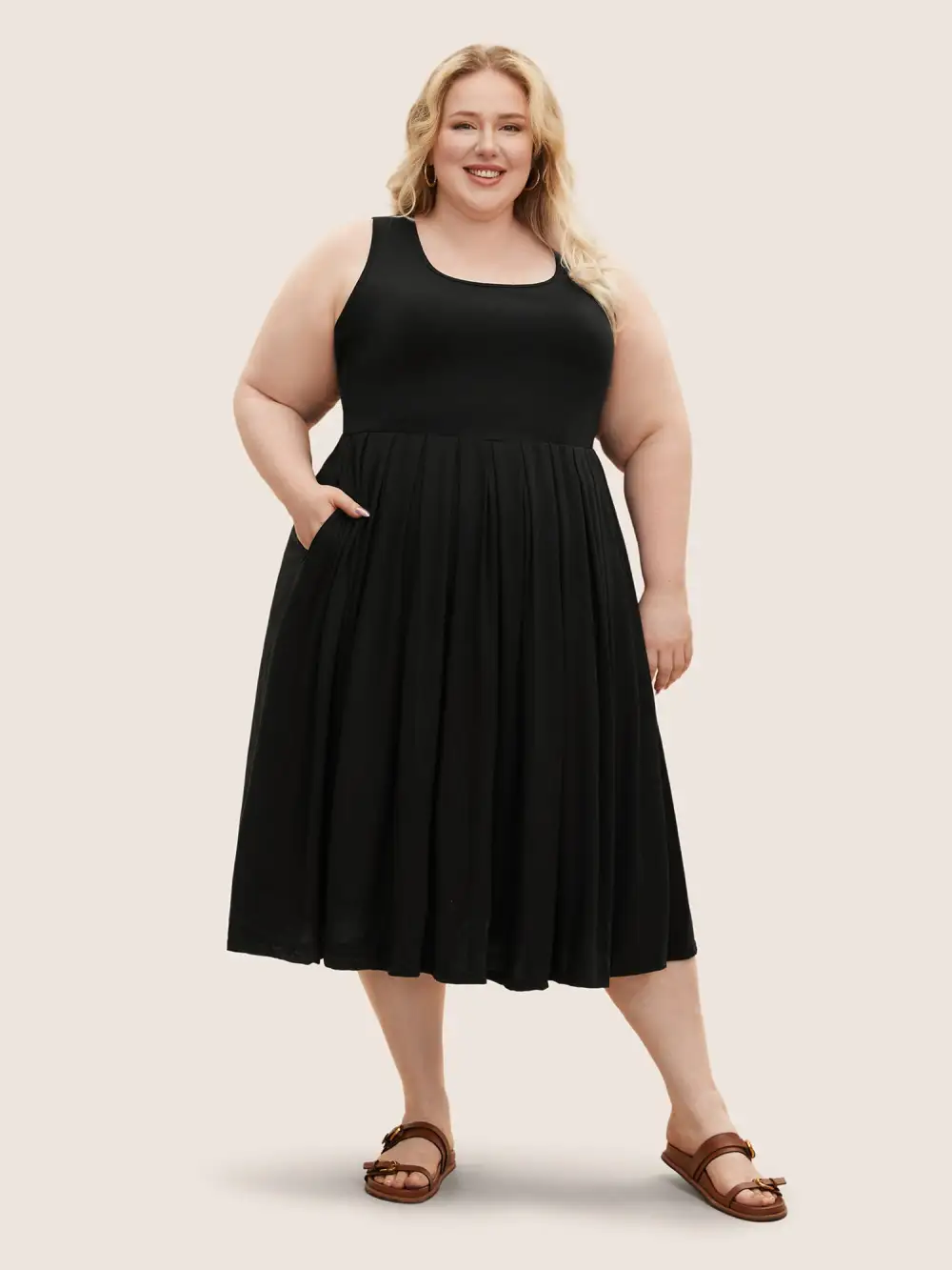 Supersoft Essentials Solid Gathered Tank Dress