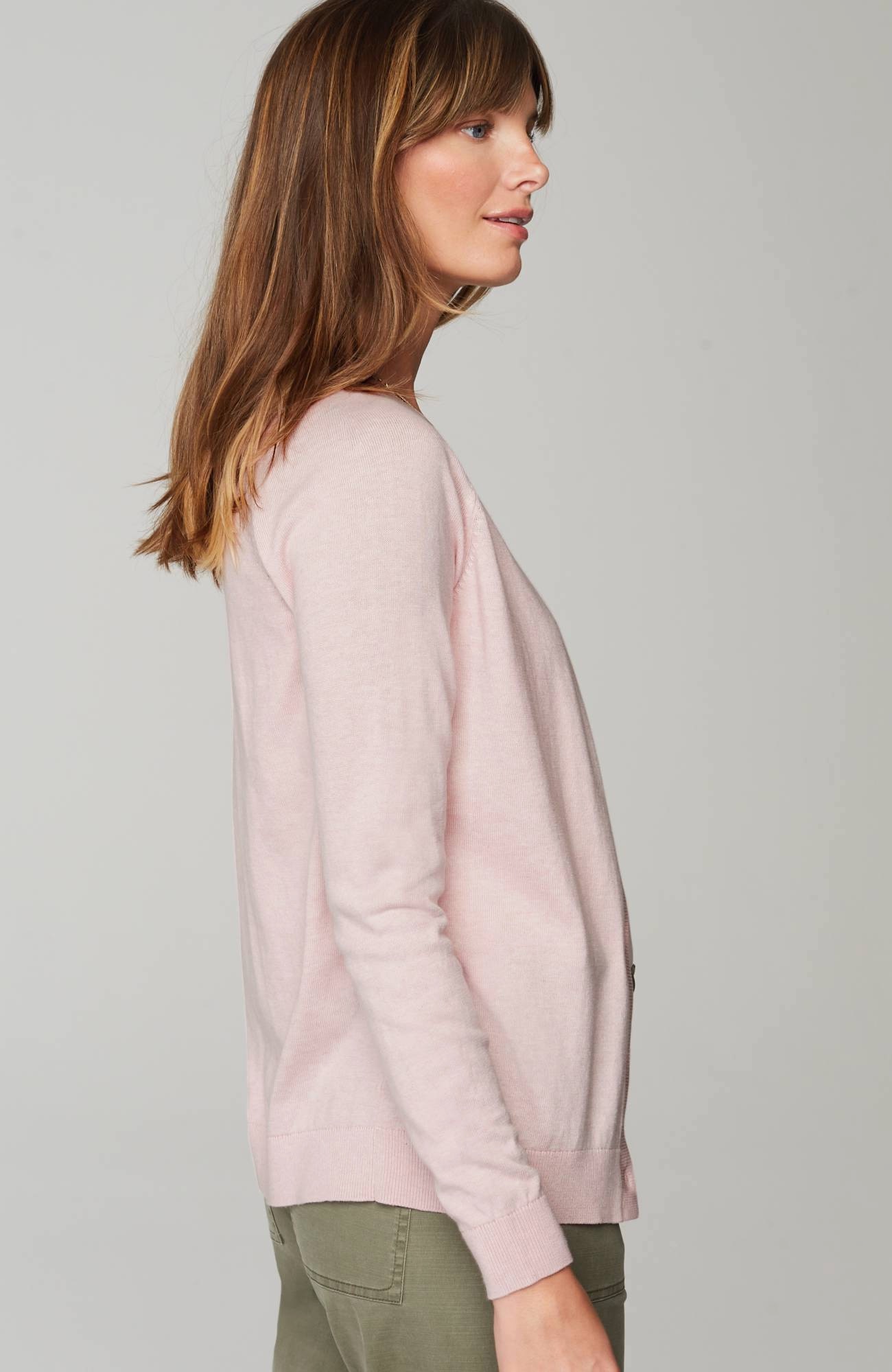 organically grown cotton v-neck cardi